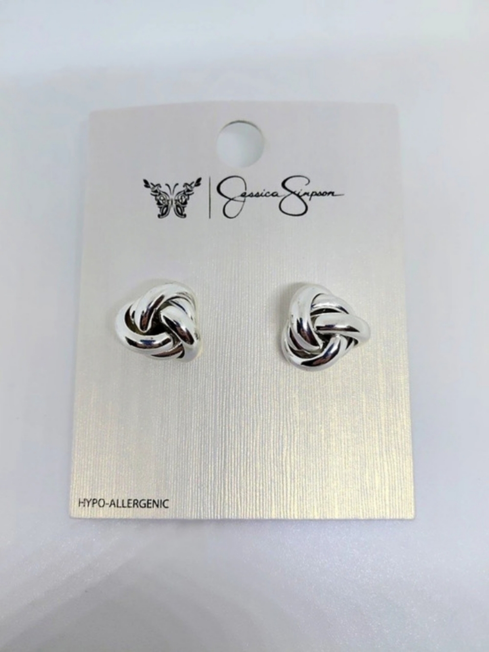 Jessica Simpson Women's Fashion Love Knot Stud Earrings Hypo-Allergenic New